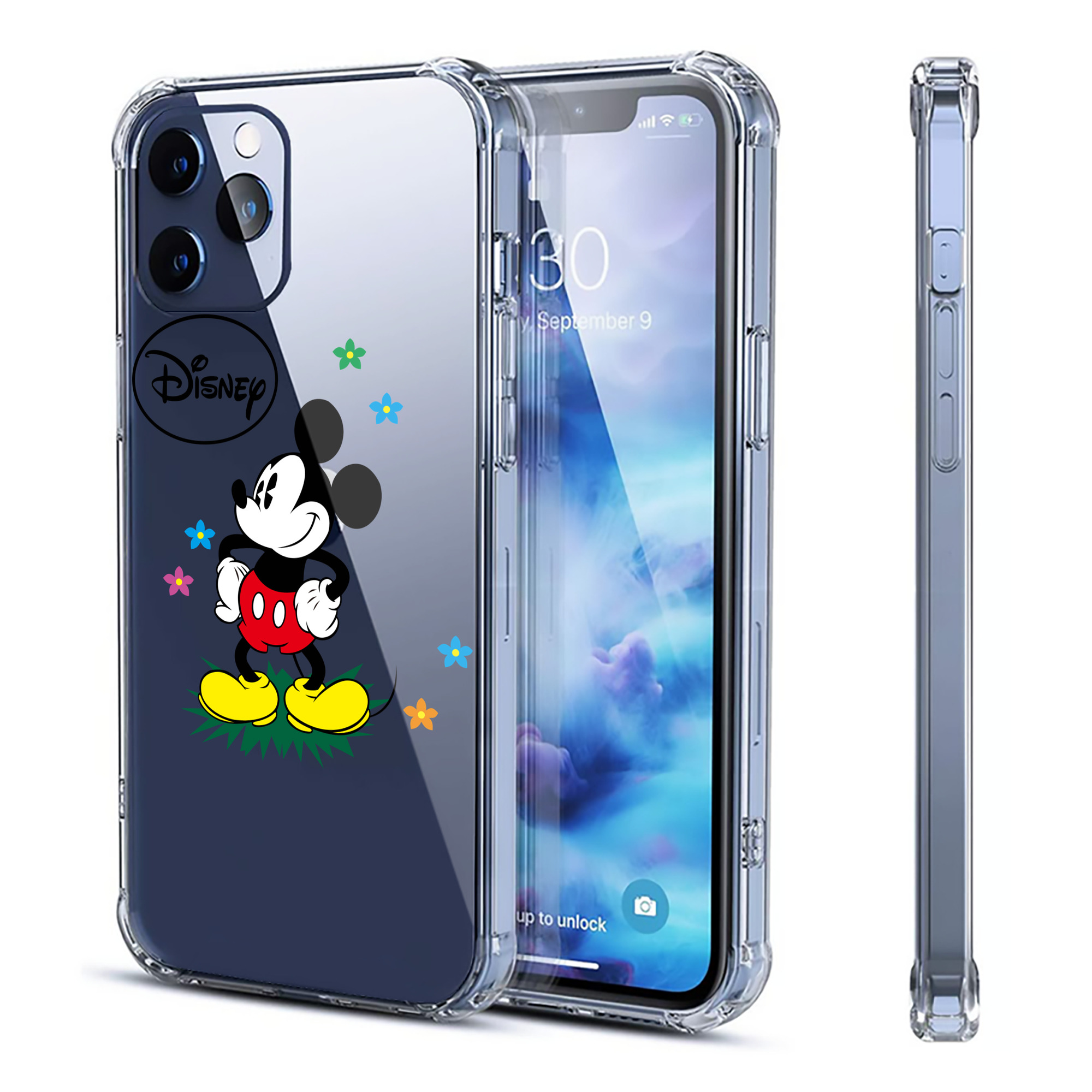 （画像用） ミッキーマウス Mickey Mouse 【iPhone 12シリーズ対応】透明スマホケース（クリアソフトケース）